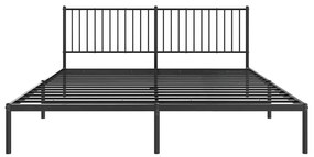 Estrutura de cama com cabeceira 183x213 cm metal preto