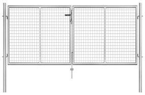 Portão de jardim em aço galvanizado 306x150 cm prateado