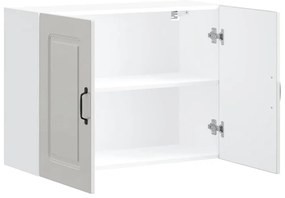 Armário de parede de cozinha Kalmar branco alto brilho