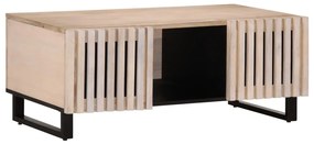 vidaXL Mesa de centro 100x55x40 cm madeira de mangueira maciça branco