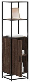 vidaXL Armário alto 35,5x35x139 cm madeira e metal carvalho castanho