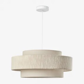 Lâmpada De Teto Pendente Lumira Ø55 Cm & Gardénia Branco - Crema Linho - Sklum