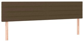 Cama box spring c/ colchão/LED 120x190cm tecido castanho-escuro