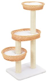 vidaXL Árvore para gatos c/ postes arranhadores salgueiro genuíno
