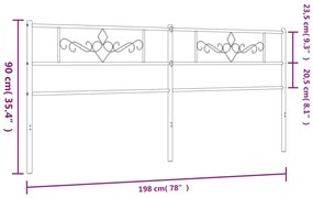 Cabeceira de cama 193 cm metal preto