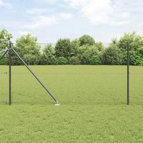 vidaXL Cerca com Postes Cinzeto 1 x 50 m Aço