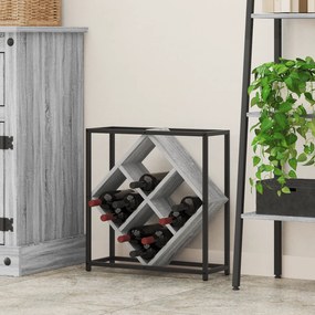 vidaXL Estante de Vinho Cinza Sonoma 51x18x52,5 cm Madeira Industrializada