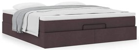 Estrutura de cama otomana com colchão 180x200cm castanho escuro