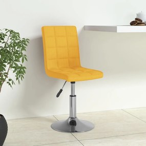 vidaXL Cadeiras de jantar giratórias 6 pcs tecido amarelo mostarda