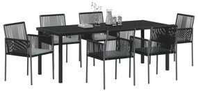 Conjunto de 4 Preto Vime PE 54x60,5x83,5 cm Durável