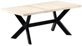Mesa de jantar 180x90x75 cm madeira de mangueira maciça branco
