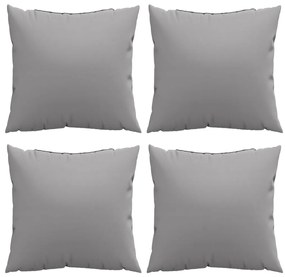Almofadas de sofá 4 pcs 40x40 cm tecido cinza