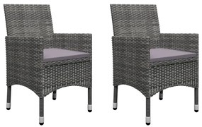 3 pcs conjunto de jantar para jardim cinzento