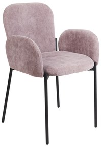 Conjunto de 2 cadeiras de jantar em tecido rosa ALBEE Beliani