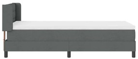 Cama Box Spring com Colchão Cinza Escuro, 90 x 190 cm, Tecido.