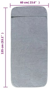 Toalhas de praia 2 pcs 60x135 cm tecido 400 GSM cinzento