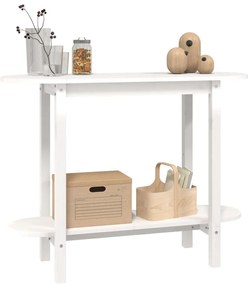 Mesa consola 110x40x80 cm pinho maciço branco