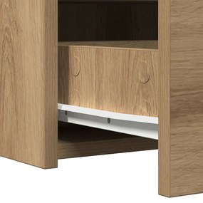 Mesa de Maquiagem Suspensa com Luzes LED - Carvalho Artesanal