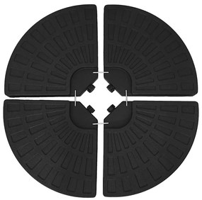 Base de guarda-sol em forma de ventoinha 4 pcs preto