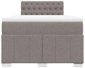 Cama boxspring c/ colchão 120x190cm tecido castanho-acinzentado