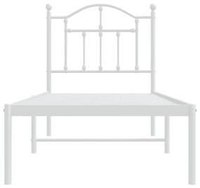 Estrutura de cama com cabeceira 75x190 cm metal branco