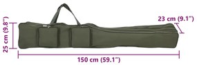 Saco para cana de pesca 150 cm tecido oxford verde-escuro