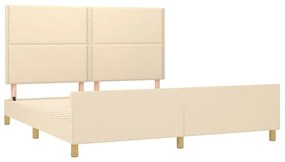 Estrutura de cama sem colchão 160x200 cm tecido cor creme