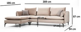**** Sofá de Canto Felix – Bege – 289 cm x 186 cm

**