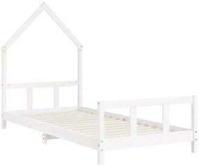 Estrutura de cama infantil 90x190 cm pinho maciço branco