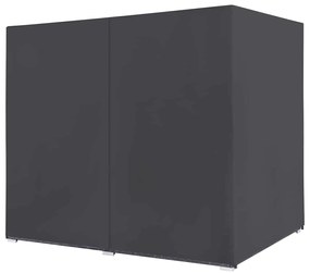 Espreguiçadeira de exterior com cortinas em vime PE cinzento