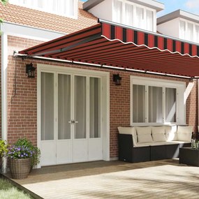 Toldo Retrátil laranja e castanho 600 × 300 cm Tecido e Metal