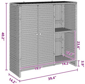Armário de Armazenamento Cinza 100 x 36 x 102 cm em Vime