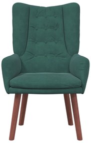 Cadeira Relaxante vidaXL Veludo Verde Escuro