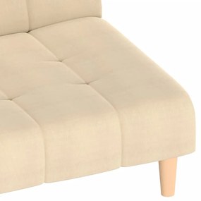 Sofá-cama de 2 lugares tecido cor creme