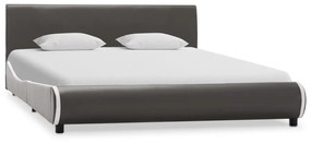 vidaXL Estrutura de cama 140x200cm couro artificial cinzento antracite
