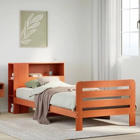 Cama sem colchão 90x200 cm pinho maciço castanho-mel