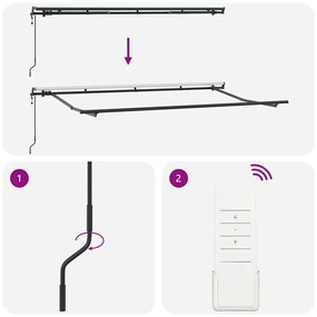 Toldo Retrátil Manual Preto e Anthracite