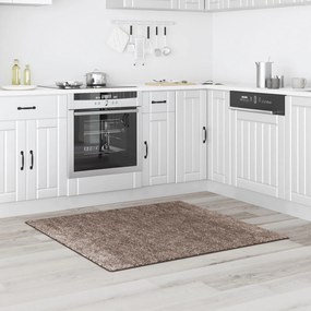 Tapete Shaggy de Pelagem Alta Marrom 120x120 cm PP