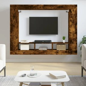 Móvel de TV 152x22x113 cm derivados de madeira carvalho fumado