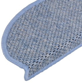 Tapetes escada adesivos aspeto sisal 15 pcs 65x21x4 cm azul