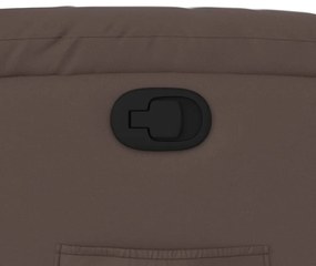 Poltrona reclinável couro artificial castanho