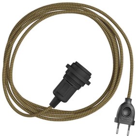 Snake Zig-Zag Plug-in para abajur com cabo têxtil efeito Zig-Zag - 3 Metros / RZ27