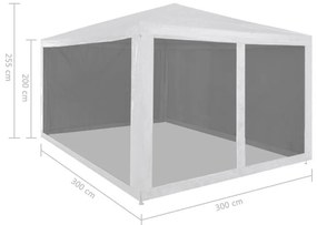 Tenda para festas com 4 paredes laterais em rede 3x3 m