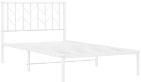 Estrutura de cama com cabeceira 100x190 cm metal branco