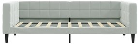 Sofá-cama com colchão 90x190 cm veludo cinzento-claro