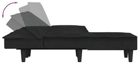 Sofá-cama em forma de L 255x140x70 cm veludo preto