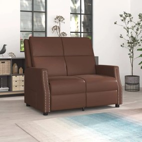 vidaXL Sofá reclinável de 2 lugares couro artificial castanho