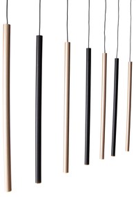 Candeeiro de suspensão preto com latão, incluindo LED regulável 7 luzes - Bea Design