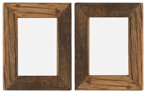 vidaXL Molduras 2 pcs 25x30 cm madeira recuperada maciça e vidro