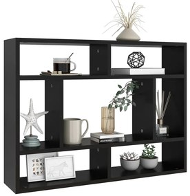 Estante de parede 75x16x55 cm contraplacado preto
